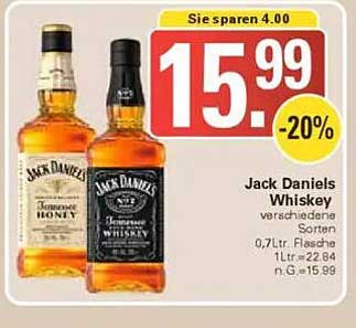 Jack Daniels Whiskey verschiedene Sorten