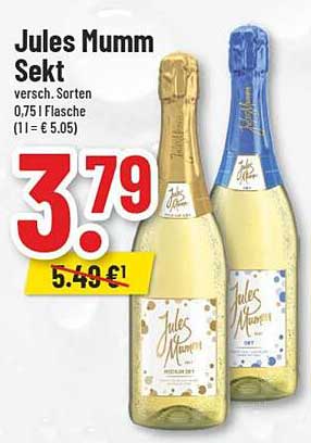 Jules Mumm Sekt - verschiedene Sorten im Angebot