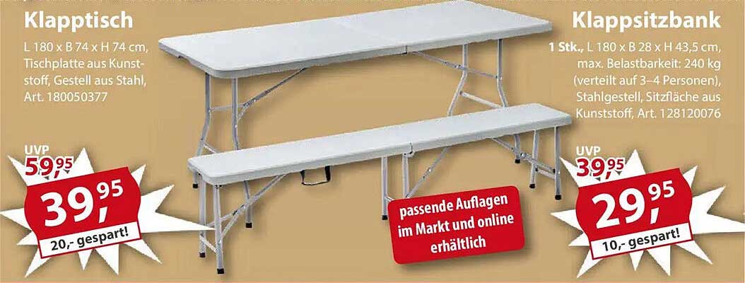 Klapptisch und Klappsitzbank – Der perfekte Begleiter für jedes Event