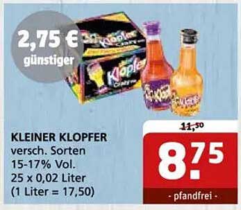 KLEINER KLOPFER - verschiedene Sorten 15-17% Vol.