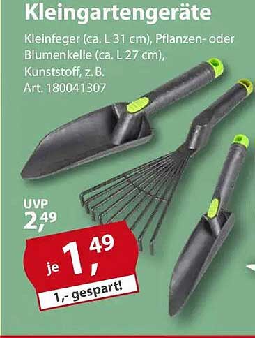 Kleingartengeräte - Kleinfeger, Pflanzen- oder Blumenkelle