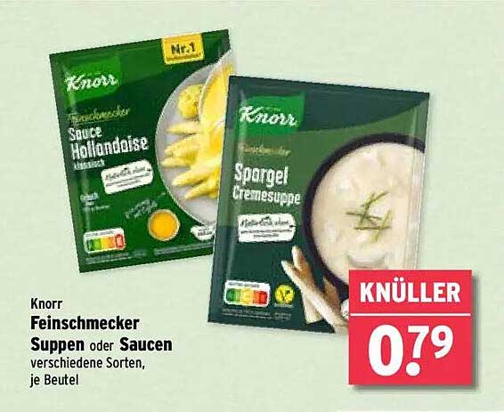 Knorr Feinschmecker Suppen oder Saucen - verschiedene Sorten, je Beutel
