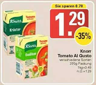 Knorr Tomato Al Gusto verschiedene Sorten 370g Packung