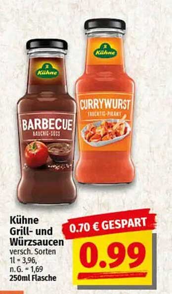 Kühne Grill- und Würzsaucen 250ml Flasche