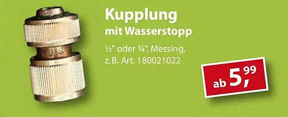 Kupplung mit Wasserstopp