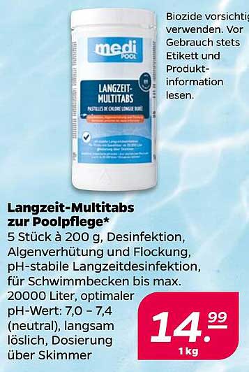 Langzeit-Multitabs zur Poolpflege