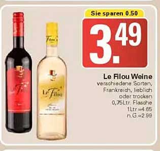 Le Filou Weine - verschiedene Sorten, Frankreich, lieblich oder trocken