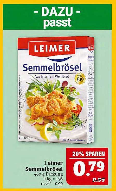 Leimer Semmelbrösel 400 g Packung