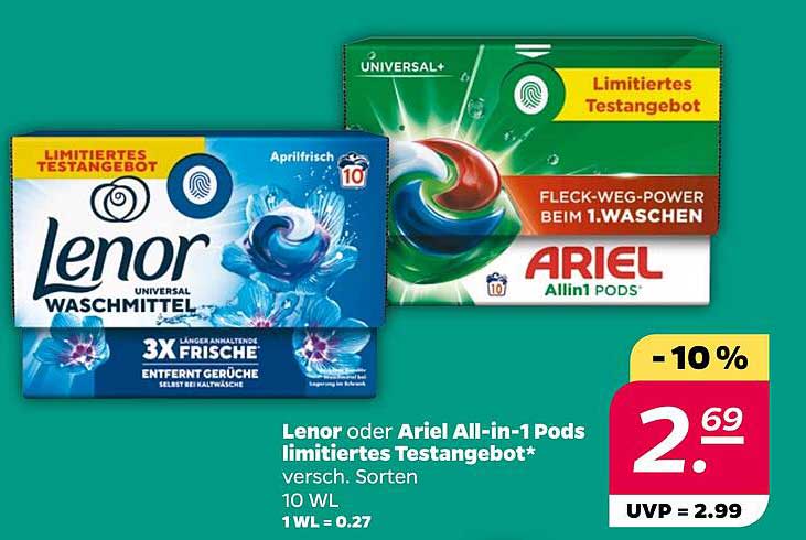 Lenor oder Ariel All-in-1 Pods - limitiertes Testangebot