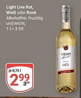 Light Live Rot, Weiß oder Rosé - alkoholfrei, fruchtig und leicht