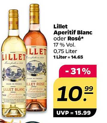 Lillet Aperitif Blanc oder Rosé - 0,75 Liter