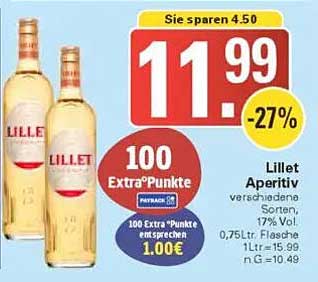 Lillet Aperitiv, verschiedene Sorten, 0,75 L Flasche