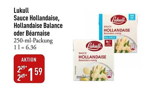 Lukull Sauce Hollandaise, Hollandaise Balance oder Bérnaise 250-ml-Packung