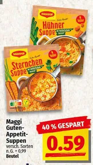Maggi Guten-Appetit-Suppen, verschiedene Sorten