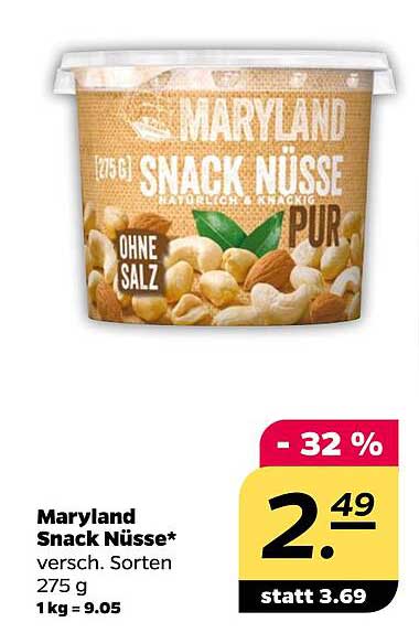 Maryland Snack Nüsse 275 g - Reich an Geschmack und Vielfalt