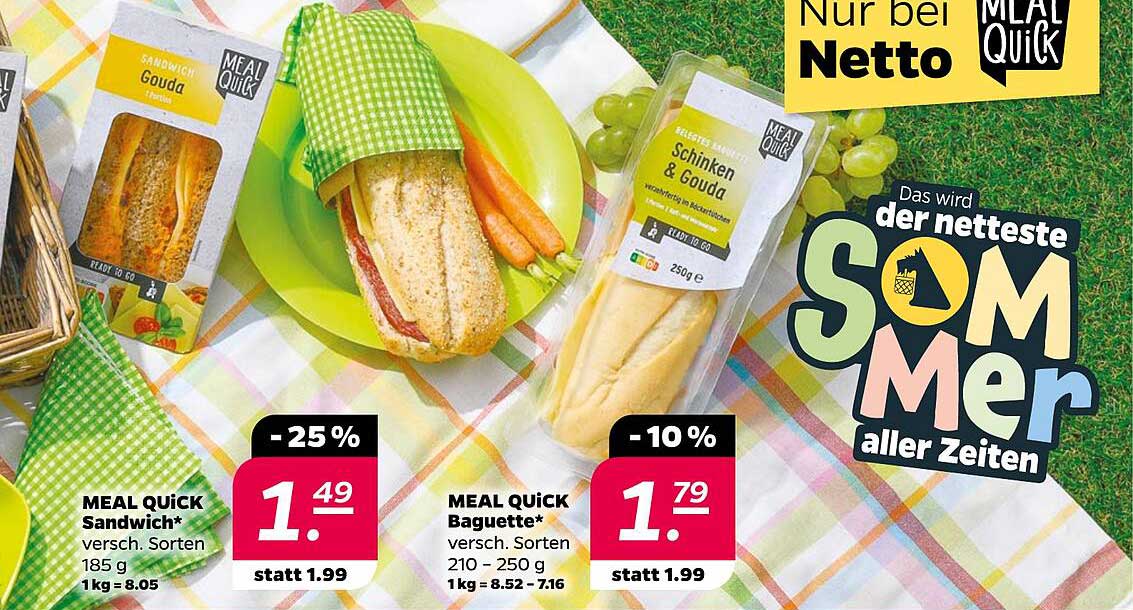 MEAL QUICK Sandwich versch. Sorten 185 g