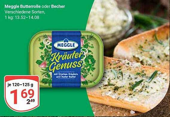 Meggle Butterrolle oder Becher Kräuter Genuss - Verschiedene Sorten