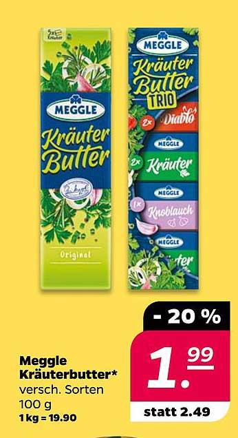 Meggle Kräuterbutter - verschiedene Sorten 100 g