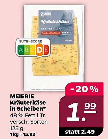 MEIERIE Kräuterkäse in Scheiben