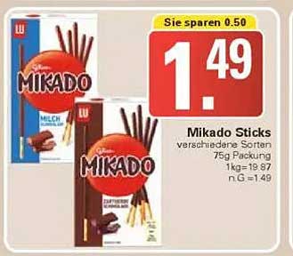 Mikado Sticks – verschiedene Sorten 75g Packung