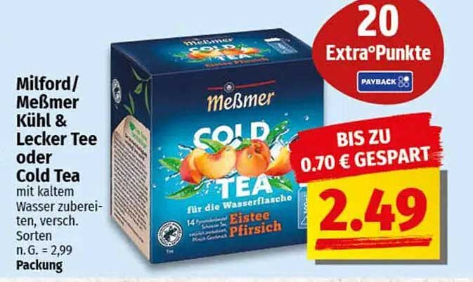Milford/Meßmer Kühl & Lecker Tee oder Cold Tea - Eistee Pfirsich