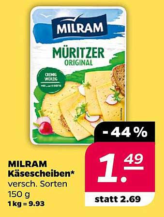 MILRAM Käse­scheiben - MÜRITZER ORIGINAL