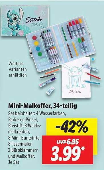 Mini-Malkoffer, 34-teilig