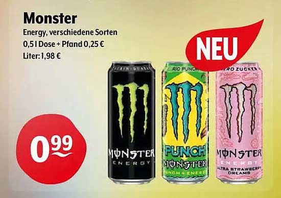 Monster Energy - verschiedene Sorten 0,5 l Dose