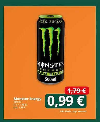 Monster Energy Zero Sugar 500ml - Nur 0,99 €