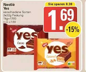 Nestlé Yes - verschiedene Sorten 3x32g Packung