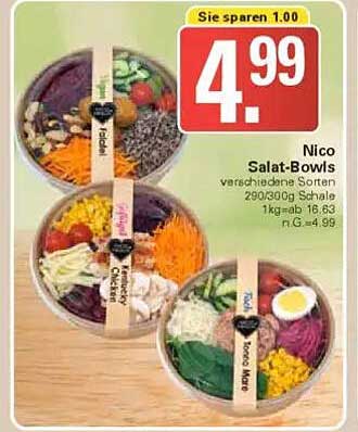 Nico Salat-Bowls verschiedene Sorten 290/300g Schale