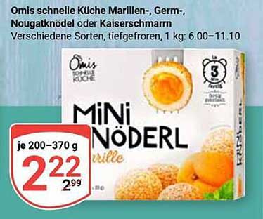 Omis schnelle Küche Mini-Nöderl - Marillen, Germ-, Nougatknödel oder Kaiserschmarrn, 1 kg