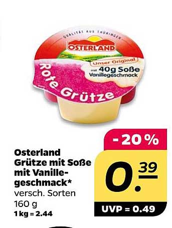 Osterland Grüße mit Soße mit Vanillegeschmack 160 g