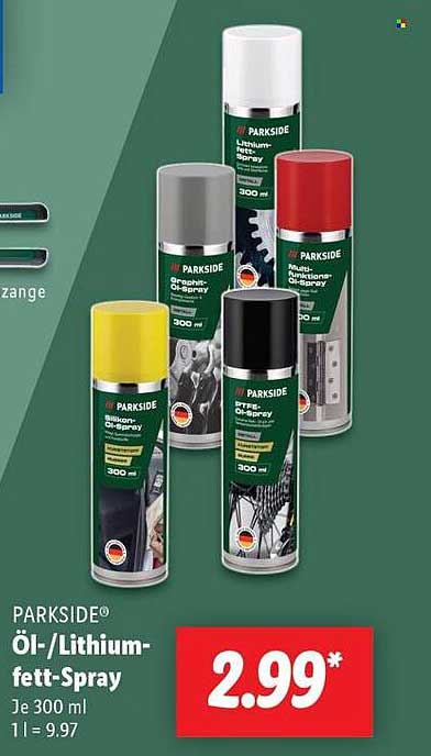 PARKSIDE® Öl-/Lithium-Fett-Spray 300 ml