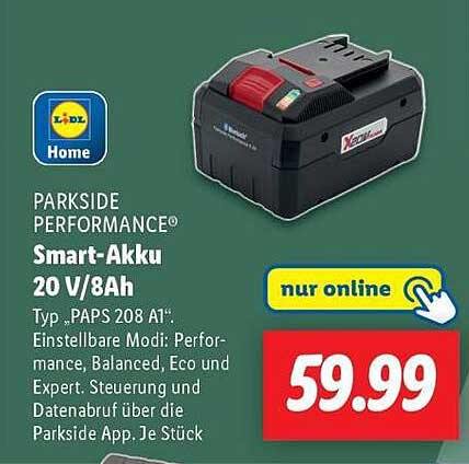 PARKSIDE PERFORMANCE® Smart-Akku 20 V/8Ah