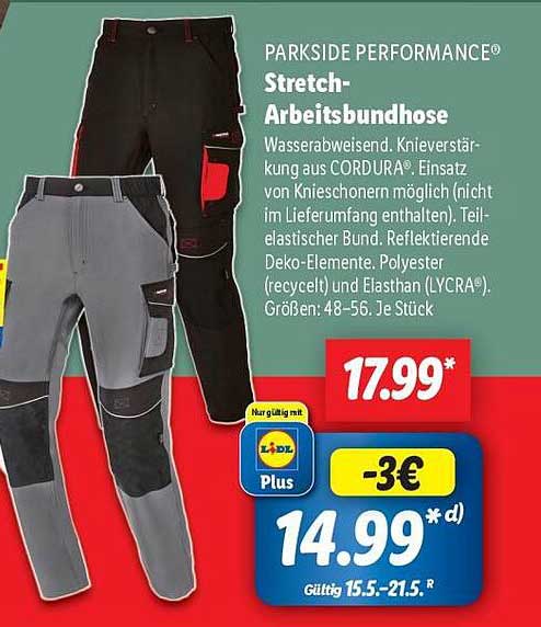 PARKSIDE PERFORMANCE® Stretch-Arbeitsbundhose