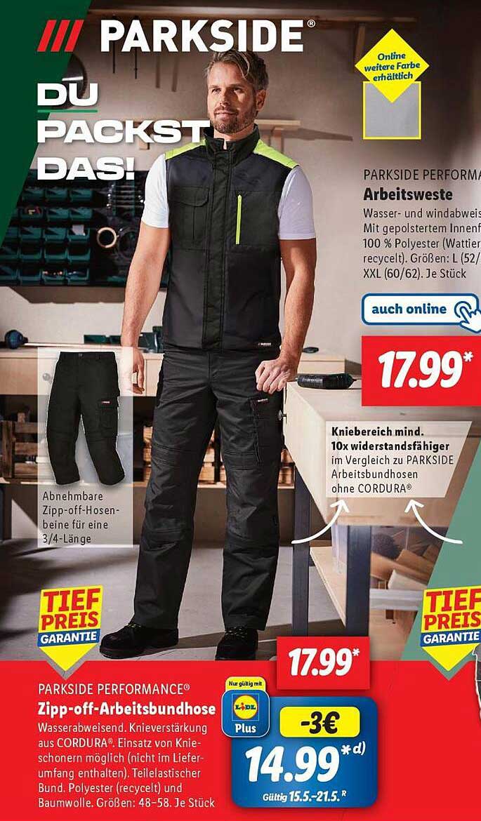 PARKSIDE PERFORMANCE® Zipp-off-Arbeitsbundhose