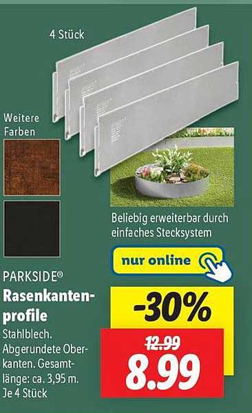 PARKSIDE® Rasenkantenprofile 4 Stück