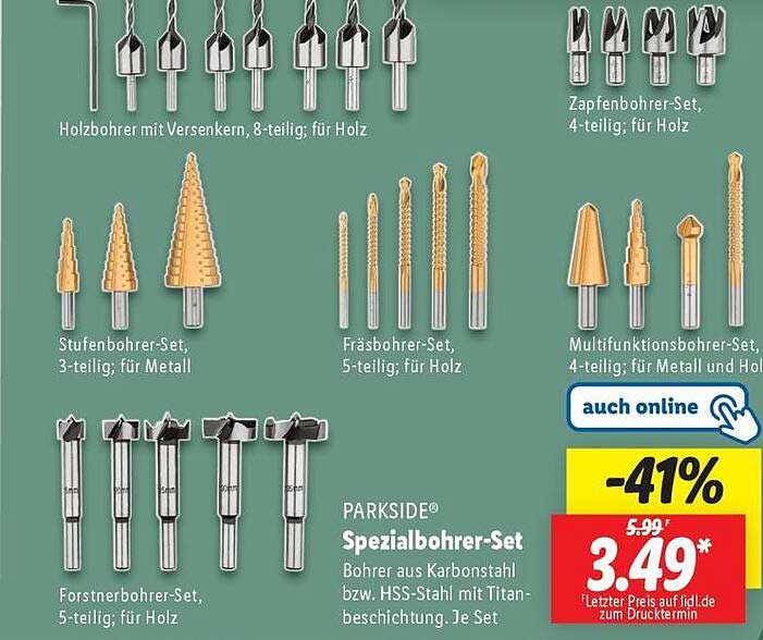 PARKSIDE® Spezialbohrer-Set, 10-teilig