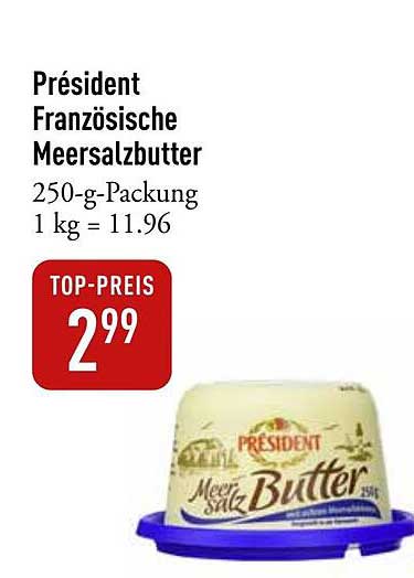 Président Französische Meersalzbutter 250-g-Packung