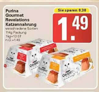 Purina Gourmet Revelations Katzennahrung 114g Packung
