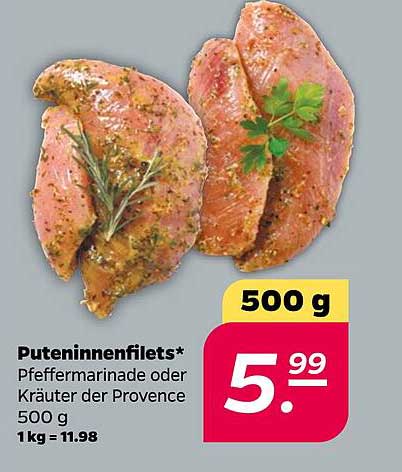 Puteninnenfilets mit Pfeffermarinade oder Kräutern der Provence – 500 g