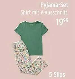 Pyjama-Set mit Shirt und V-Ausschnitt