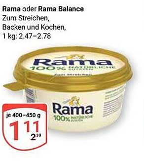 Rama oder Rama Balance - Zum Streichen, Backen und Kochen