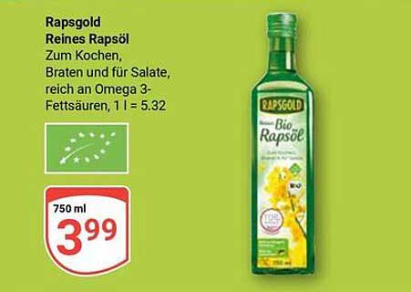 Rapsgold Reines Rapsöl 750 ml