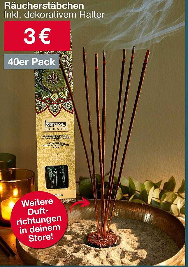 Räucherstäbchen inkl. dekorativem Halter – 40er Pack