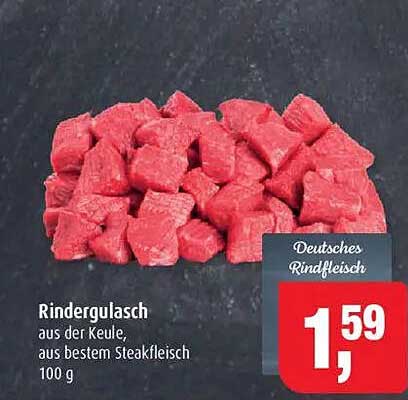 Rindergulasch aus der Keule, aus bestem Steakfleisch