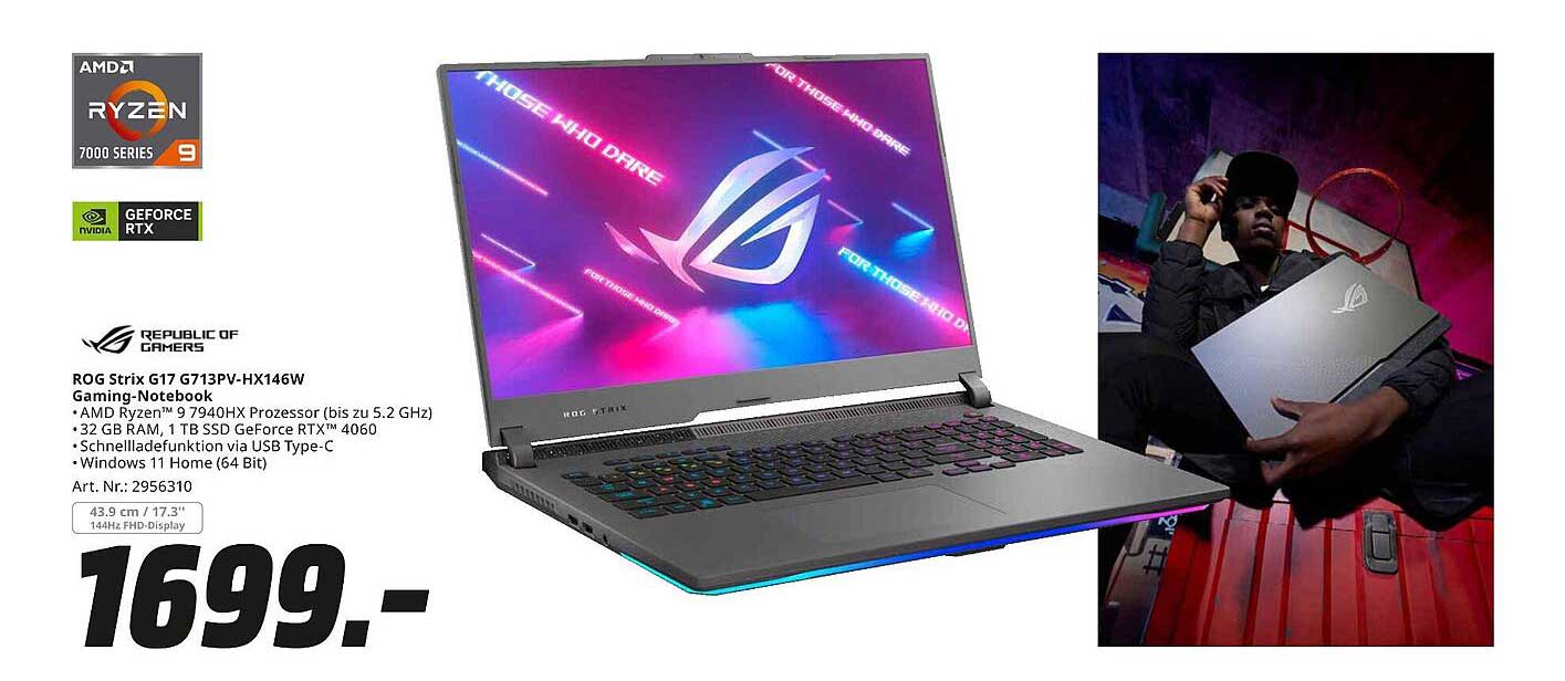 ROG Strix G17 G713PV-HX146W Gaming-Notebook