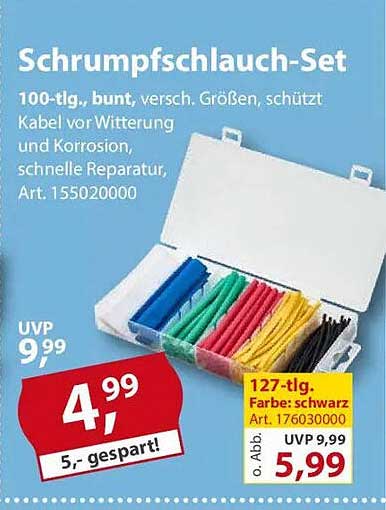 Schrumpfschlauch-Set 100-tlg, bunt