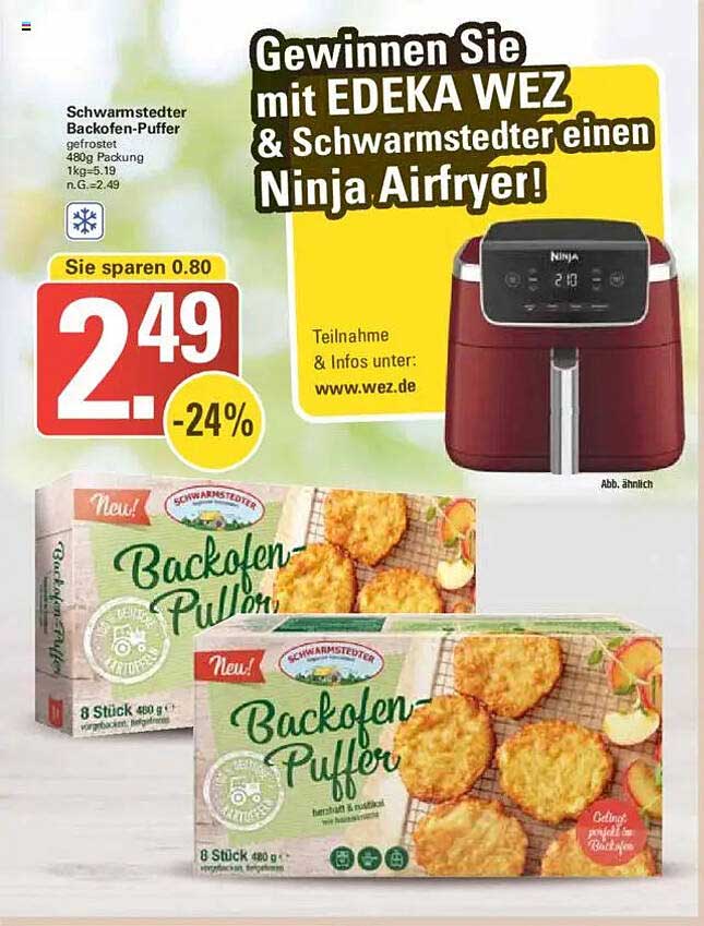 Schwarmstädter Backofen-Puffer 480g - Angebote im WEZ-Prospekt
